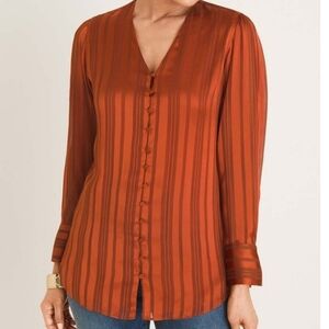 Chico's satin blouse scarf-tie  details bnwot size 0